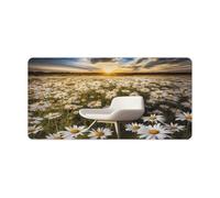 Stool Among Flowers Mouse Pad Non-Slip Large,Desk Mat Easy Clean 23.6" X 11.8",Desk Pad for Mouse, Writing Desk, Office, Home, Laptop