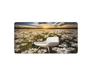 Stool Among Flowers Mouse Pad Non-Slip Large,Desk Mat Easy Clean 23.6" X 11.8",Desk Pad for Mouse, Writing Desk, Office, Home, Laptop