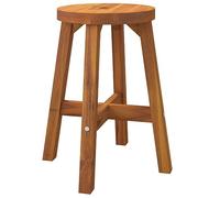Stool Brown Round 38 x 38 x 45 cm Solid Acacia Wood Folding Stool Step Stool for Kitchen Balcony Garden Outdoor Space Saving Portable and Robust
