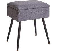 Stool Chair for Dressing Table, Vanity Stool with Storage, Small Side Table with 4 Metal Legs for Living Room Bedroom