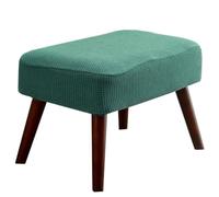 Stool Covers Rectangle, Stretch Rectangle Bar Stool Covers Elastic Vanity Stool Cover Jacquard Chair Seat Slipcover Counter Stool Covers Saddle Seat Cover For Wooden Metal Bench ( Color : Matcha Green