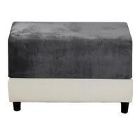 Stool Covers Square Rectangular Footstool Cover Stretch Ottoman Cover, Thicker Stretch Pouffe Cover Foot Stool Jacquard Velvet Slipcovers With Elastic Bottom, Machine Washable ( Color : #18 , Size : 6