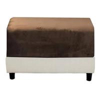 Stool Covers Square Rectangular Footstool Cover Stretch Ottoman Cover, Thicker Stretch Pouffe Cover Foot Stool Jacquard Velvet Slipcovers With Elastic Bottom, Machine Washable ( Color : #17 , Size : 4