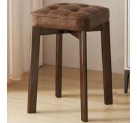 Stool for Makeup - PU Upholstet with Walnut Legs Ideal for Bedroom Entryway Wooden Dressing Tables & Modern Home Decor