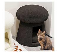 Stool for Vanity with Cat Bed Cave, Bathroom Chairs for Vanity with Thick Padded Vanity Chairs for Makeup, Bedroom,black