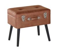 Beliani Storage Stool MALLARD Faux Leather Golden Brown, Brown