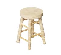 Stool Model For Dolls House Small Wood Chair Model Display Round Top Stool 1:12 Toy Girls Dollhouses Pretend Play Handmade Dollhouses Furniture