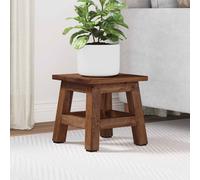Stool Natural Mahogany Wood Oiled 26 x 26 x 26 cm Rustic Backless Compact Light