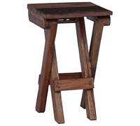 Stool Natural Solid Wood Reclaimed Wood 30 x 30 x 48 cm Oiled Foldable Weatherproof Portable for Garden Balcony Patio Camping Easy Stackable Space Saving