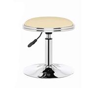 Stool on Wheels Small Chair Lift, Rotate Work Stool, Stainless Steel Plat Mini Modern Task Chair 38-50cm 6 Colors (Color : Beige) marriage