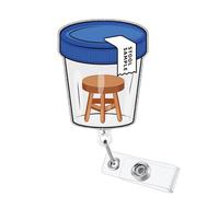 Stool Sample Funny Badge Reel, Cute GI Team Retractable ID Card Badge Holder, Name Tag Work Badge Clip for Lab Techs MLT RN LPN CNA MA ER Colorectal Surgery Nursing Student Doctor, Nurse Gifts
