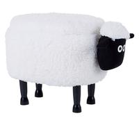 Beliani Storage Animal Stool Sheep Sheep Fabric White