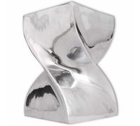 Stool/Side End Coffee Table Twisted Shape Home Decor Aluminium Silver vidaXL