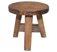 Stool Solid Mahogany 20x20x23 cm Handmade Vintage Wooden Seat Brown RusticDecor