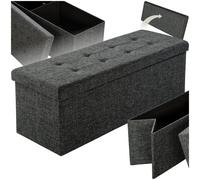 Tectake Storage Bench 110x38x38cm - Grey, Grey