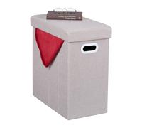 Stool Storage Ottoman Folding Footstool Decorative Chest Lightweight Beige