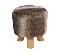 Footstool TOPEKA Faux Fur Brown