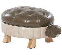 Beliani Faux Leather Animal Stool Green Turtle