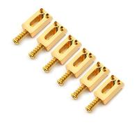 STOOLA Guitar Bridge Saddle Set with Spring Screws Wrench, Compatible with Fender Stratocaster and Telecaster Electric Guitars, 6Pcs (Gold)