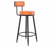 Stools PU Leather Seat with Backrest, High Stools Supported Black Metal Legs Breakfast Counter Chairs for Bar, Counter, Kitchen, Home and Commercial Use
