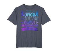 Stoop Up One and It was Awful | Fibromyalgia Awareness T-Shirt, Men's Big and Tall, Heather Blue, 4X Tall