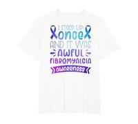 Stoop Up One and It was Awful | Fibromyalgia Awareness T-Shirt, Men's Big and Tall, White, 5X Tall