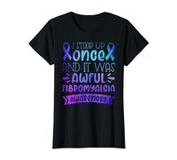 Stoop Up One and It was Awful | Fibromyalgia Awareness T-Shirt, Women, Black, Large