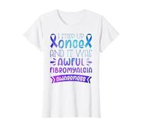 Stoop Up One and It was Awful | Fibromyalgia Awareness T-Shirt, Women, White, Small