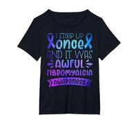 Stoop Up One and It was Awful | Fibromyalgia Awareness T-Shirt, Women's Plus, Black, 5X