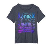 Stoop Up One and It was Awful | Fibromyalgia Awareness T-Shirt, Women's Plus, Heather Blue, 5X