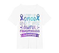 Stoop Up One and It was Awful | Fibromyalgia Awareness T-Shirt, Women's Plus, White, 5X