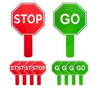 Stop And Go Sign: Double Sided Road Trowel, Weatherproof Board, Lightweight Design, Clear Visibility | Heavy Duty Warning Sign With Handle For Classroom By Co