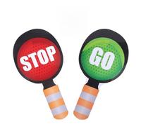 Stop and Go Sign, Plastic Double-Sided Stop Sign with Handle Waterproof Light Red Green Traffic for Crossing Guard Street Safety Parking(Style 1)