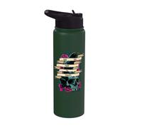Stop and Smell The Flowers Crow Skull Roses Goth Romance Stainless Steel Insulated Water Bottle