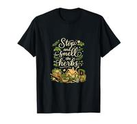 Stop and Smell The Herbs Mint Cottagecore Design T-Shirt