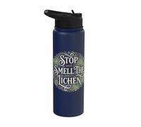 Stop and Smell The Lichen Forest Nature Hiking Camping Hike Stainless Steel Insulated Water Bottle