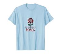 Stop and Smell The Roses Inspirational Floral T-Shirt, Men, Baby Blue, M