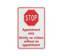 Stop Appointment Only Strictly No Visitors Without An Appointment Sign 12X8 Inch Tin Sign Great For Garden And Yard Wall Decor