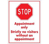 Stop Appointment Only Strictly No Visitors Without An Appointment Sign Metal Tin Sign 8x12 Inches