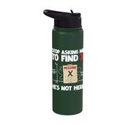 Stop Asking Me to Find X He's Not Here Algebra Funny Math Stainless Steel Insulated Water Bottle
