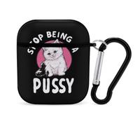 Stop Being A Pussy Slim Headphone Case Shockproof with Hook Black-style