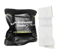 Stop Bleeding Compressed Gauze, & Emergency Use, Trauma Z-Fold Soluble for Emergency Wound Dressing(7.5x370cm,Black)