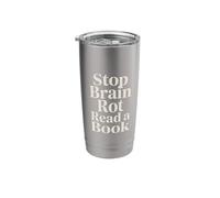 Stop Brain Rot Read A Book Bookworm Reader - Stainless Steel Insulated Tumbler