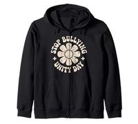 Stop Bullying Retro Flower Unity Day Zip Hoodie