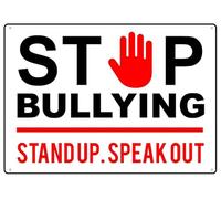 Stop Bullying Stand Up Speak Out Sign 12”X8” Metal Signs Aluminum Sign Pre-Drilled Holes For Easy Mounting Indoor Or Outdoor Use For Fence Door Or Gate