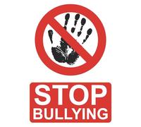 Stop Bullying Warning Health & Safety Warning Sign Self Adhesive Gloss Sticker A4 297mm x 210mm