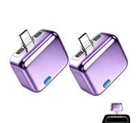 Stop Charge Smart Charger,140W AI Smart Auto Stop Charging Adapter,Overnight Safe,Dual-Mode LED,Type-c Compatiblewith Phones, Laptops,Tablets,EarphonesPrevent Battery Aging,Plug&Play (2PCS-Purple)