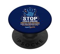 Stop Child Abuse Protect Children Awareness Wearing Blue PopSockets Adhesive PopGrip