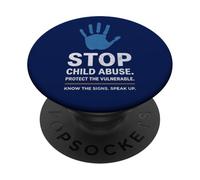 Stop Child Abuse Protect Children Awareness Wearing Blue PopSockets Adhesive PopGrip