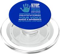 Stop Child Abuse Protect Children Awareness Wearing Blue PopSockets PopGrip for MagSafe